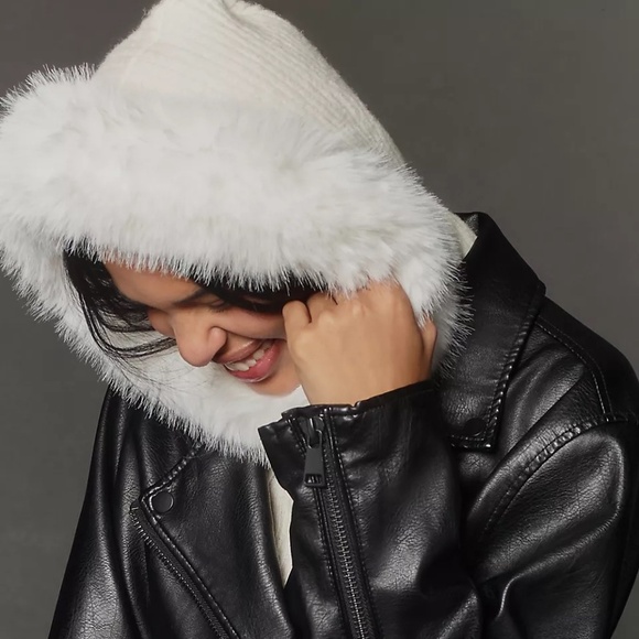 NWT Anthropologie Knit Fur Hood main image 4